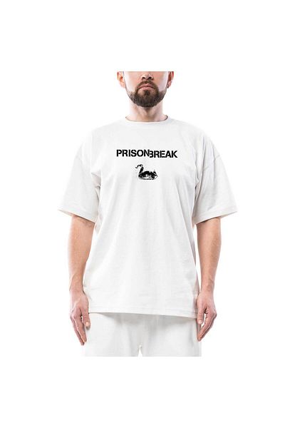 Z zepplin Tricou alb supradimensionat Prison Break 2