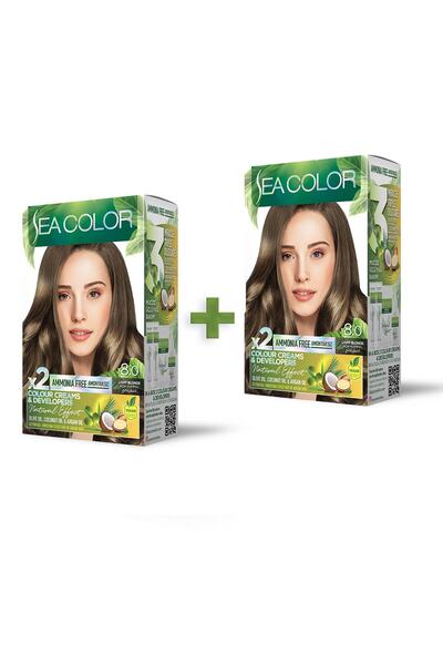 Sea Color 2'li Natural Effect Set Saç Boyası Amonyaksız 8.0 Açık Kumral