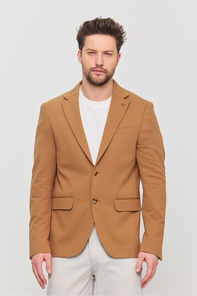 Frappoli 3115 Ανδρικό Camel Stretchy Lycra Cotton Blended Slim Fit Αθλητικό μπουφάν για την άνοιξη-καλοκαίρι