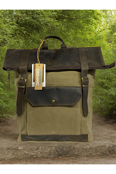 Old Cotton حقيبة ظهر من القماش بتصميم مقاوم للماء للجنسين للسفر والمدرسة والت...