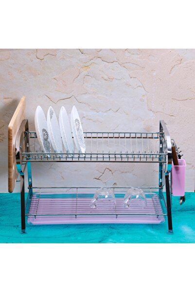 ROYALFORD RF2565 2-Layer Wall Hanging Dish Rack with Plastic Drip Tray