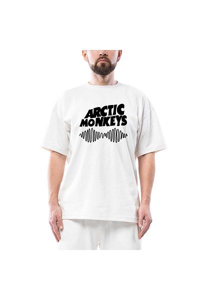 Z zepplin Λευκό μπλουζάκι με λογότυπο Arctic Monkeys Wave Oversize