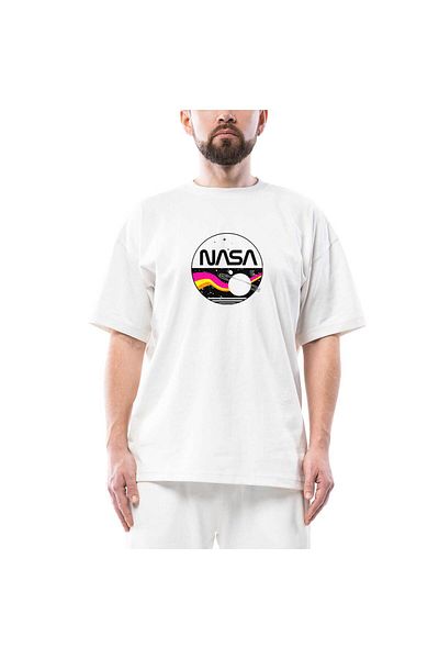 Z zepplin Λευκό μπλουζάκι Nasa Retro Oversize