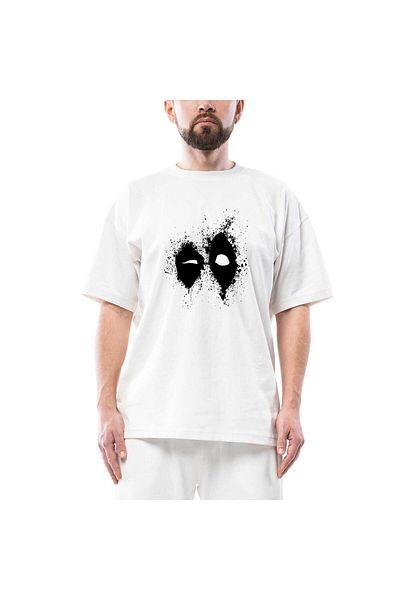 Z zepplin Λευκό μπλουζάκι Deadpool Splat Oversize
