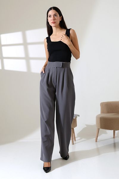 COCOCİX Wide Leg Snap Fastener Model Fabric Trousers