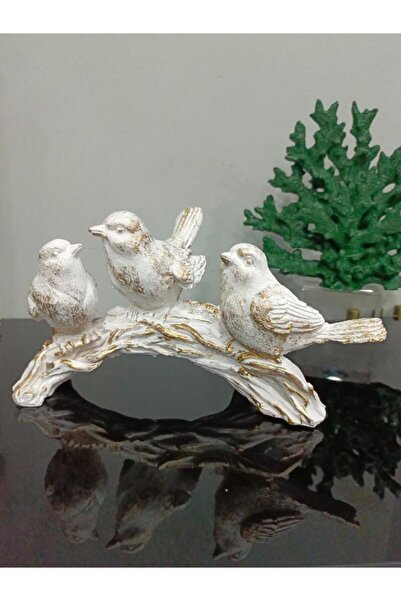 Mirsa Global kuş biblo 3 lü dal üzerinde kuş biblo