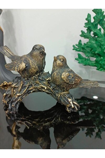 Mirsa Global kuş biblo 2 li dal üzerinde kuş biblo