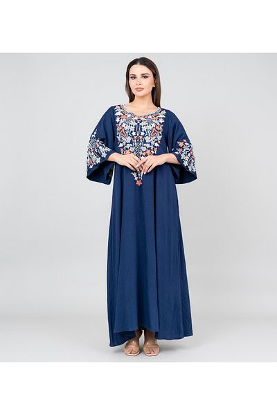 IKKXA Floral Majesty Embroidered Jalabiya