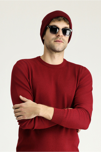 Kiğılı Пуловер с обло деколте и редовна кройка от памучен трикотаж