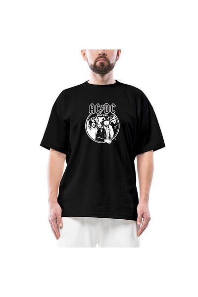Z zepplin AC DC Highway to Hell Oversize Μαύρο T-Shirt