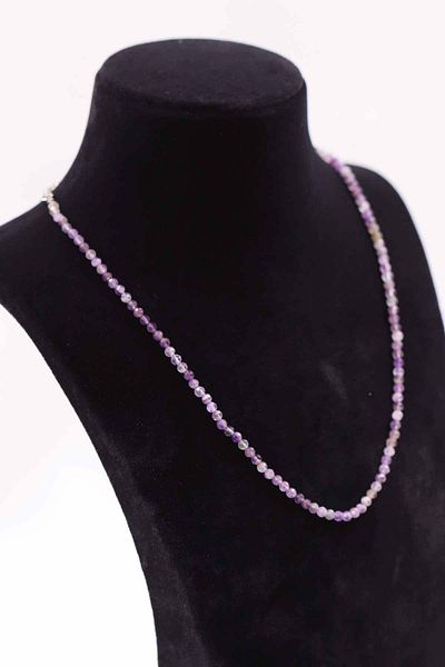 MYTAKIAĞACIMFH Amethyst Stone Natural Stone Necklace Bracelet Set Faceted Cut 2-3mm