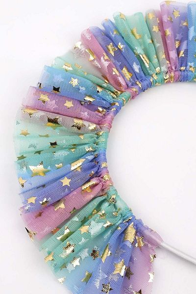 Le Mabelle Multicolored Starry Tulle Crown for Girls