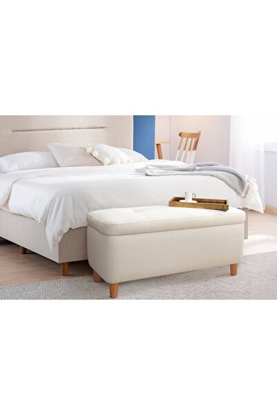 Vivense Luna Beligro Sandıklı Puf, Krem