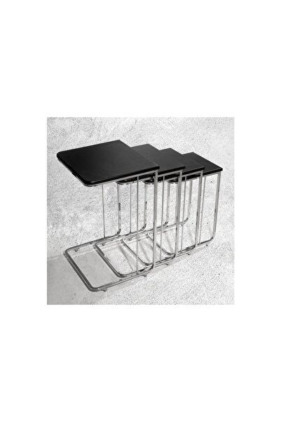 Vivense VEGAS ZİGON SEHPA, DÖRTLÜ, SİYAH