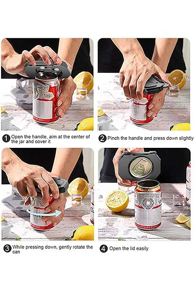 COOYA Multifunctional Bottle Can Opener, 2 Pcs Screw Cap Top Remover, Hand Held Smooth Edge Manual Opener