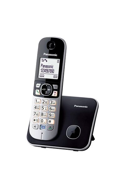 PANASONIC هاتف باناسونيك الرقمي اللاسلكي مع خاصية حظر المكالمات KX-TG6811 - أسود وفضي
