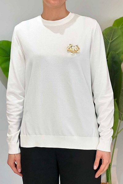 Missemramiss Elegante Knitwear Blouse - 4711 Ecru Color