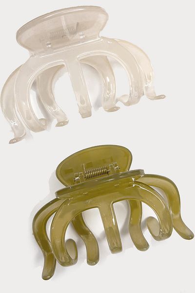 New Obsessions Луксозни пластмасови големи щипки за коса Octopus Model, комплект от 2 броя