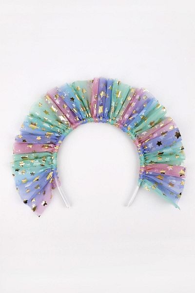 Le Mabelle Multicolored Starry Tulle Crown for Girls