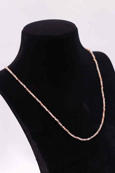 MYTAKIAĞACIMFH Sunstone Natural Stone Necklace Bracelet Set Faceted Cut 2-3mm