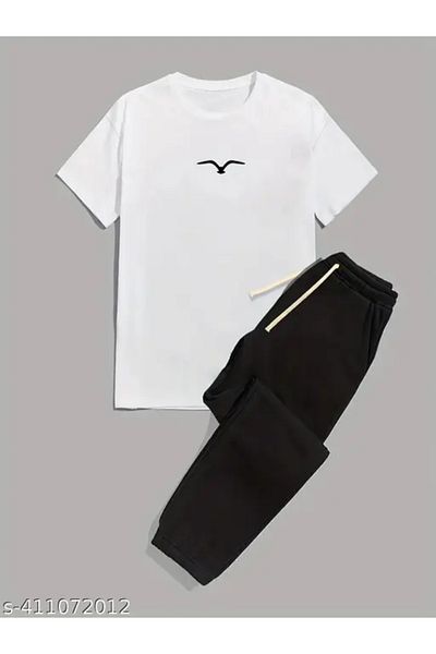 PENTHİLUS 2 Pieces Short Sleeve T-Shirt and Wing Printed Shorts Set