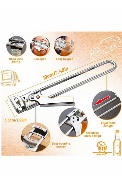 COOYA Adjustable Stainless Steel Jar and Bottle Opener for Easy Grip, Save Effort for Women or Seniors