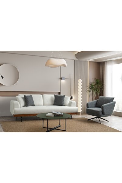 Vivense MARSİLYA KOLTUK TAKIMI, KREM GRİ