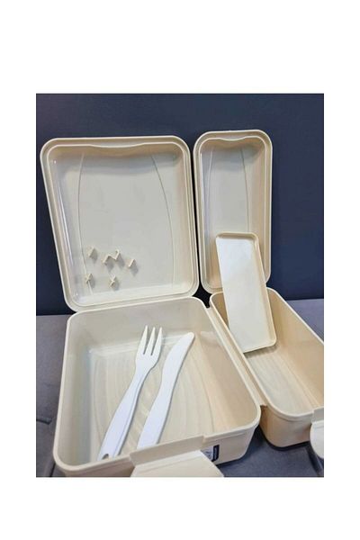 Takaz Global Takeaway Lunch Box Set with Fork and Knife Compartment