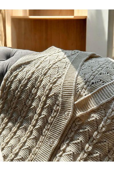 Çeyizcim Knitwear Knitted Angora Buttoned Pocket Dowry Vest