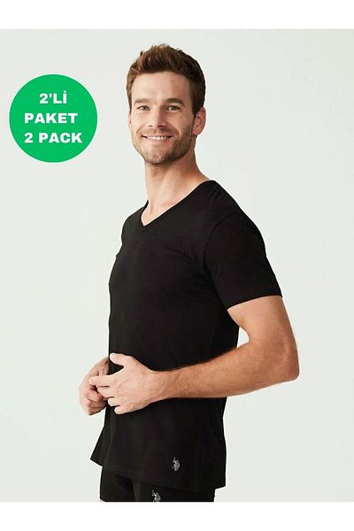 U.S. Polo Assn. Men'S, Licensed, Uspa, 100% Cotton, Oversize, V-Neck, 2-Piece, Short Sleeve Tank Top