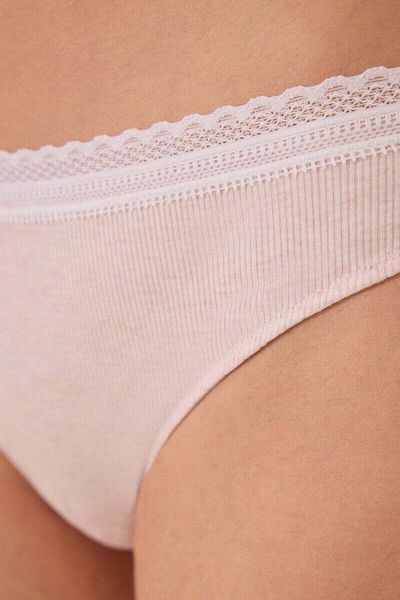 Women'secret Classic cotton lace pink lace panty