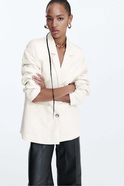 H&M Textured-weave blazer