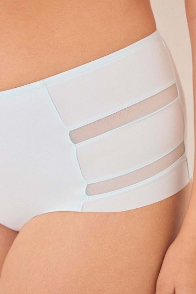 Women'secret Classic high- panty in microfibre and blue tulle