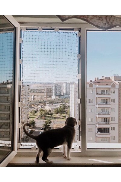 WINBLOCK Kediler Için Pencere Güvenlik Ağı, Kedi Filesi Sistemi (80 X 140 CM'YE KADAR 1 PENCERE)