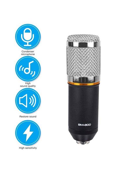 COOYA Condenser Microphone With Accessories Set BM-800 Black/Silver