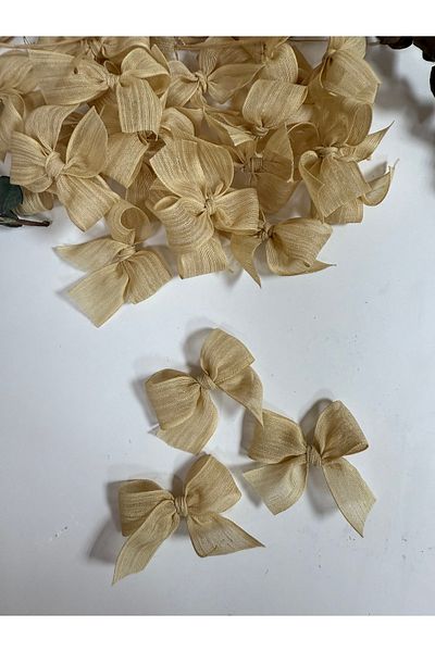 LAYLAEVENTS Linen Ribbon Ready Bow 30 Pieces - Caramel