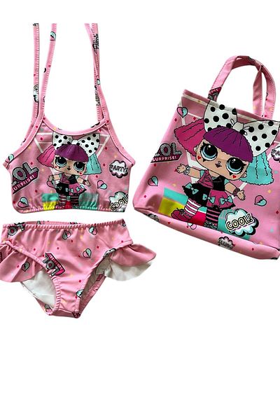 Arya Nisa Kids Lol Baby Bikini Set with Printed Bag