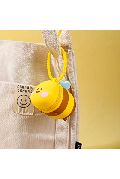 The Cloudish Shop Silikon Emzik Saklama Kutusu Taşınabilir Askılı ARI FİGÜRLÜ SARI