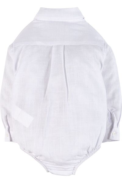 İdilbaby&Mamino İdi̇lbaby&Mami̇no Baby Boy White Snap Button Bow Tie Shirt