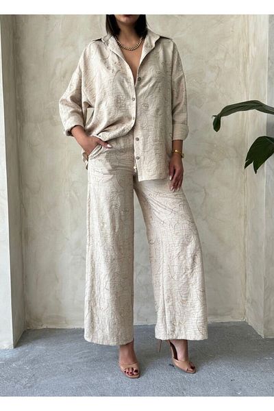 HARVESSE Embroidered Linen Blended Trousers