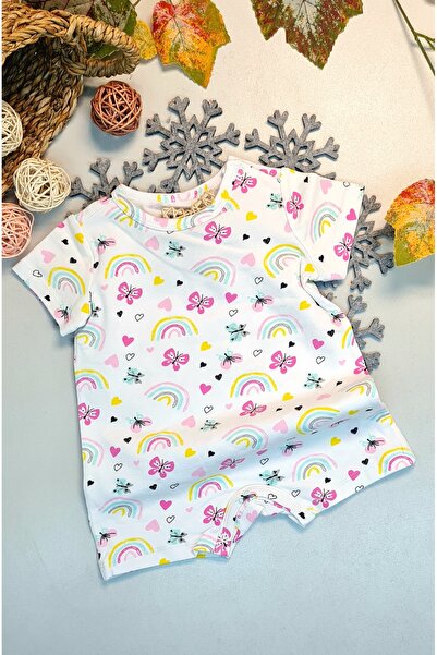 CemBebe Bebekler İçin Yazlık Gündelik Rahat Kullanım Kısa Paça Tulum