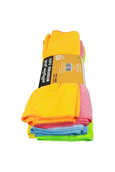 SAFI WAX 10-Pack Multi-Color Microfiber Cleaning Cloths –  Absorbent Towels for Car, Home & Kitchen