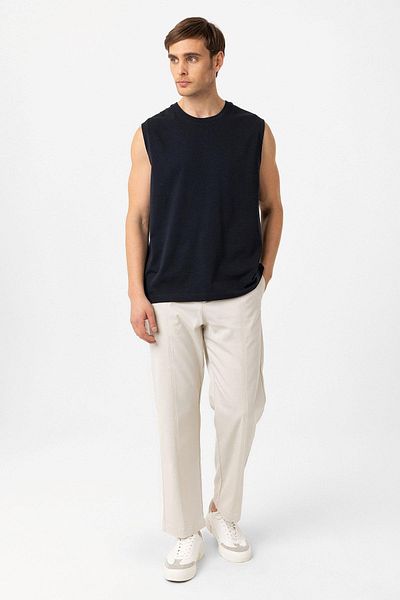 Antioch Navy Blue Relaxed Fit Men's Sleeveless T-Shirt