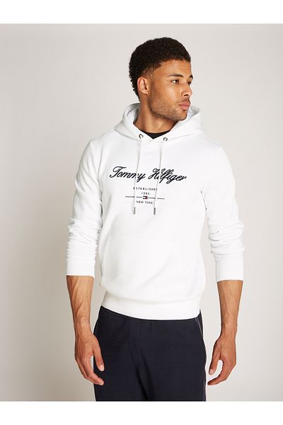 Tommy Hilfiger Men White Pullover Hoodie