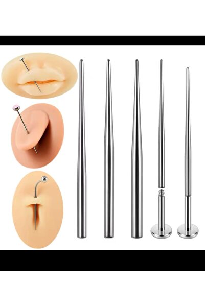 Arescollection 2 adet 316 l çelik göbek nipple dil piercingleri için kolay geçiş kılavuzu 1.6 mm uyumlu