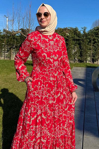 Rabia Şamlı Κόκκινο φόρεμα Χουράμ
