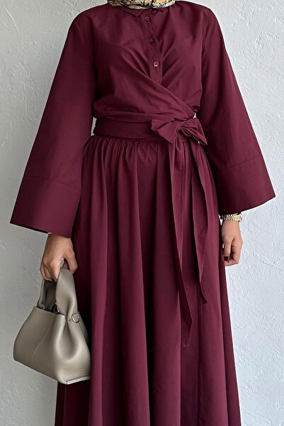 Moca Burgundy Valeria Poplin Shirt