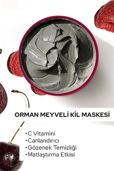 OrdoVeni Dead Sea Clay Mask - Natural Skin Care with Vitamin C & Forest Fruit - 400ml