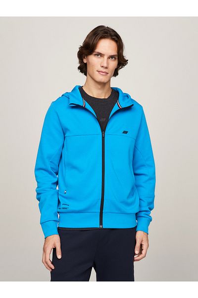 Tommy Hilfiger Men Blue Zip Through Hoodie