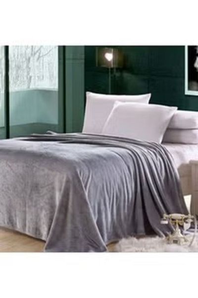 smart home 1 Piece Soft Fleece Single Size Blanket Flannel Grey 160x200cm
